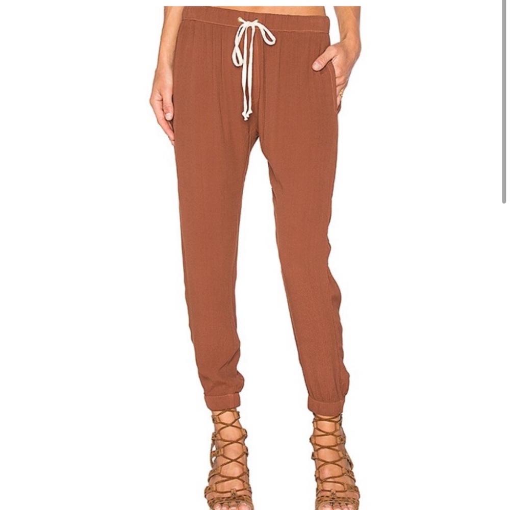 Enza Costa Lounge Pant in Cognac Burnt Orange